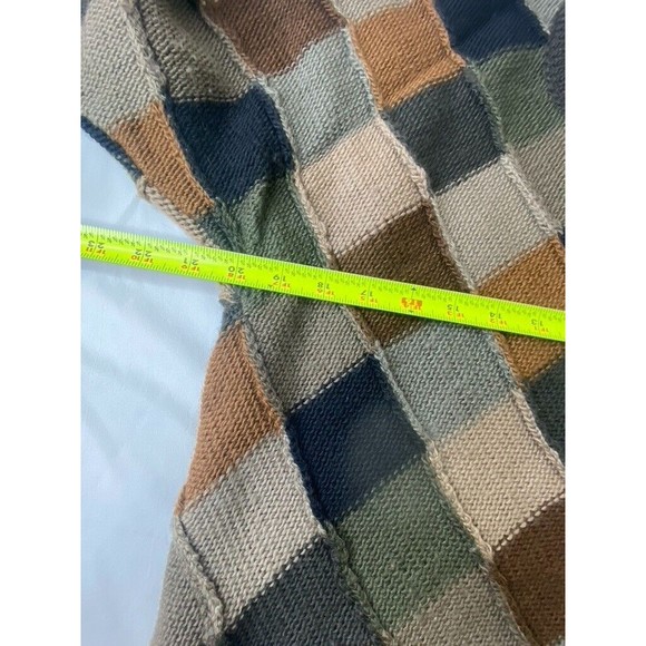 Peruvian Connection 100% Merino Wool Diamond Pattern Sweater Brown Green Size S - Picture 7 of 8